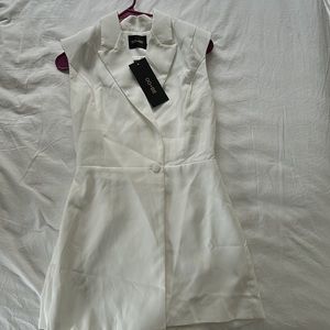 Padded shoulder blazer romper